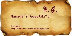 Munzár Gusztáv névjegykártya